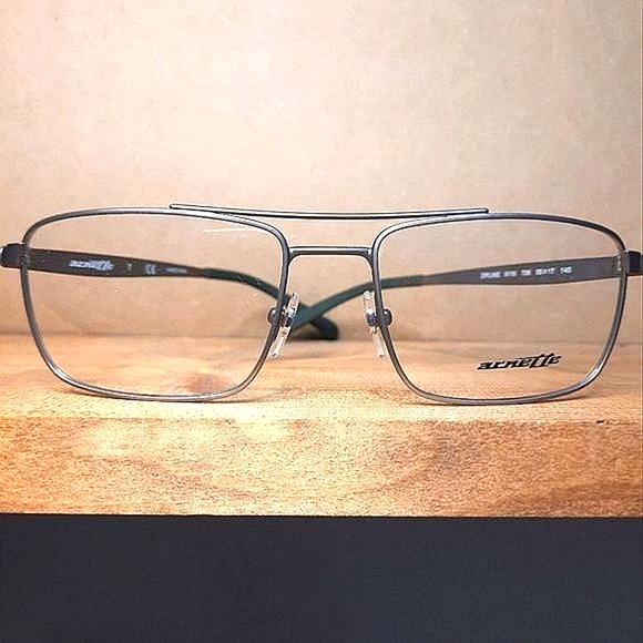 NEW Prescription-Ready Eyeglass Frame, gunmetal/green, 55-17-140, metal, glasses - Picture 2 of 6